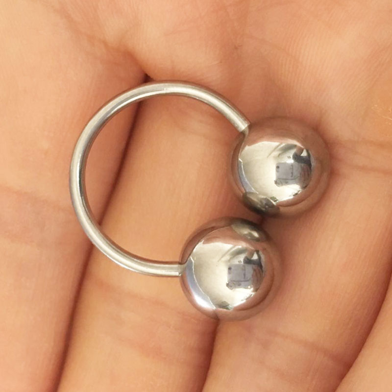 Nipple Bar Curved - Bola grande de acero inoxidable, barra,