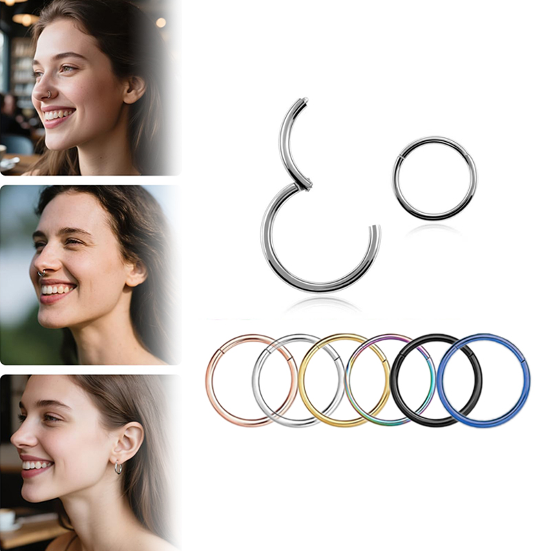 Body Jewelry Hoops - Anillo de acero quirúrgico 316L de