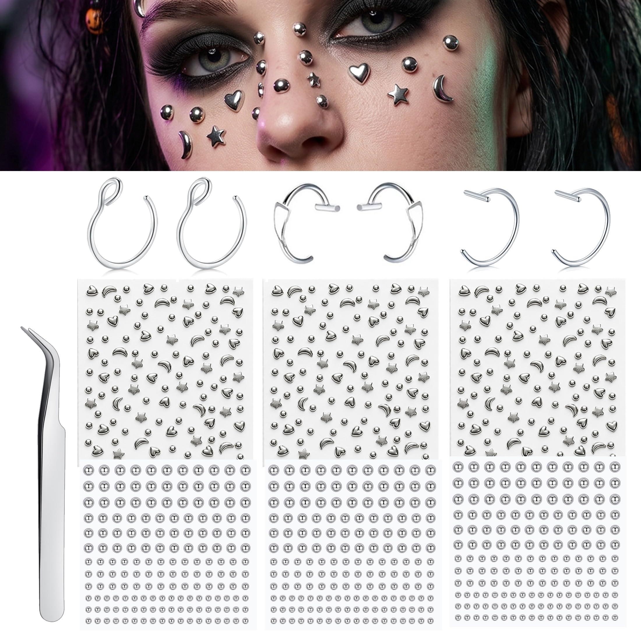 Body Jewelry Hoops - Piercings Falsos Adhesivos: Bolas para la