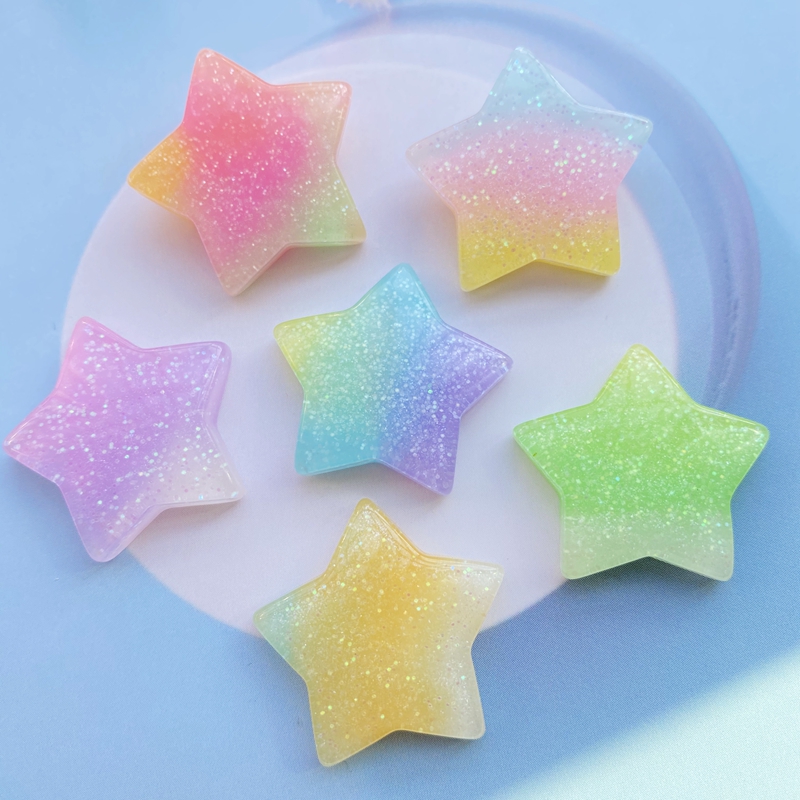 Star Flat Back - 10 Uds. De cabujones de resina