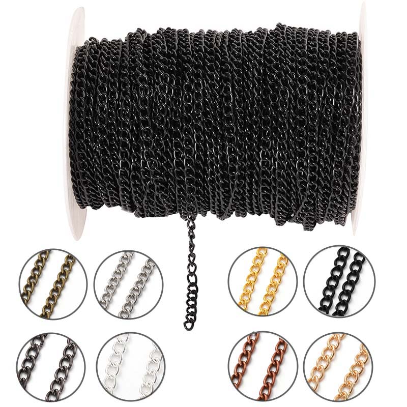 Body Jewelry For You - Cadena Delgada de Metal Plano Ovalado