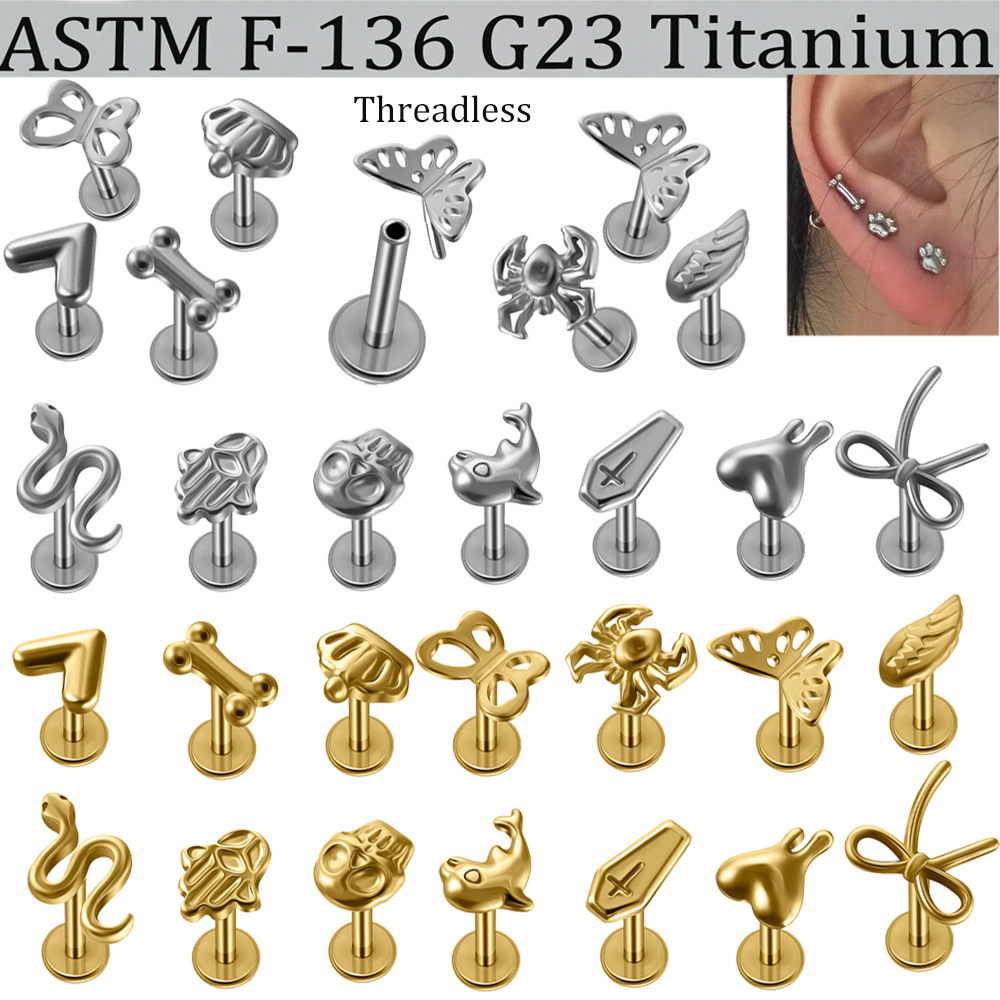 Body Jewelry Etc - 2/1 Uds G23 titanio sólido labio