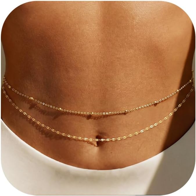 Body Jewellery - Cadena de cintura chapada en oro