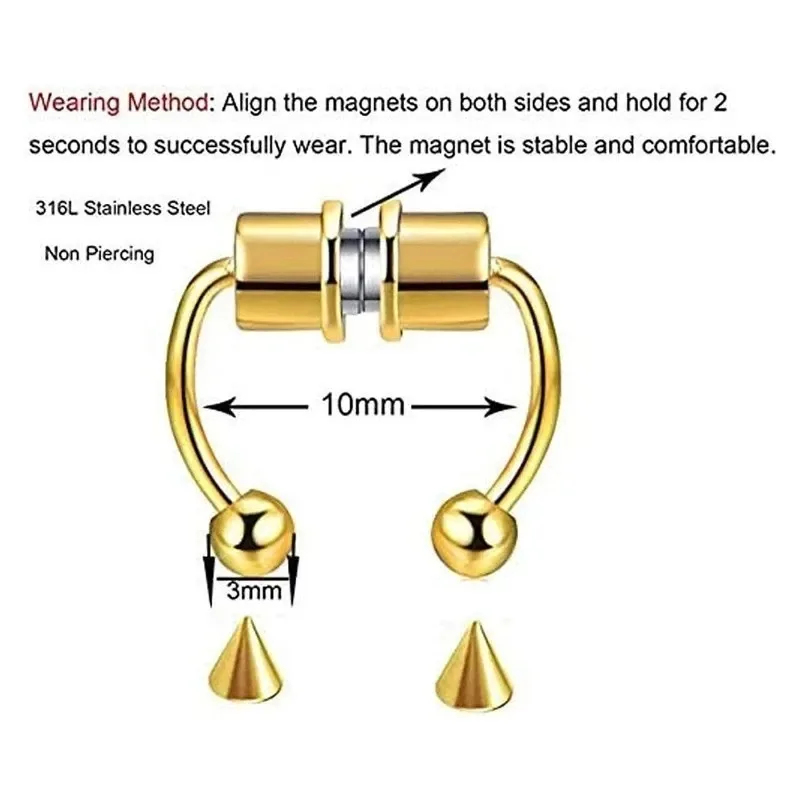 Anillos magnéticos falsos para - Body Jewelry Hoops reseña y precio