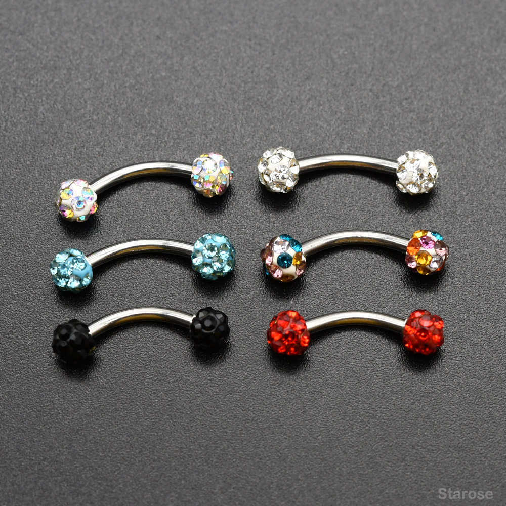 2 uds 4mm bola de cristal barr - Nipple Bar Curved reseña y precio