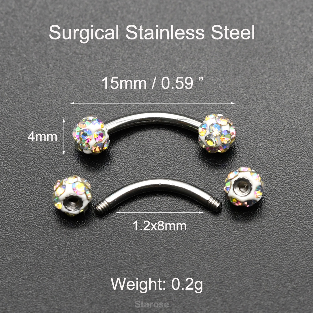 2 uds 4mm bola de cristal barr - Nipple Bar Curved reseña y precio