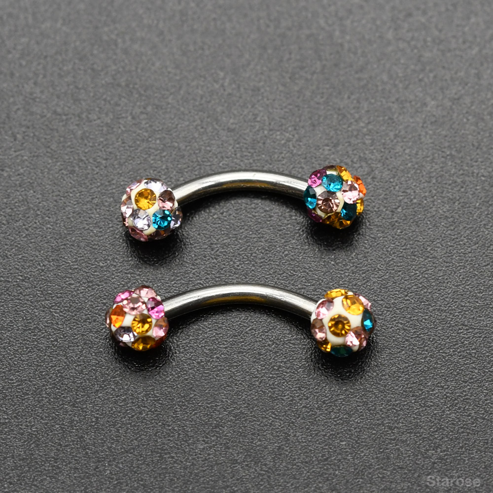 2 uds 4mm bola de cristal barr - Nipple Bar Curved reseña y precio