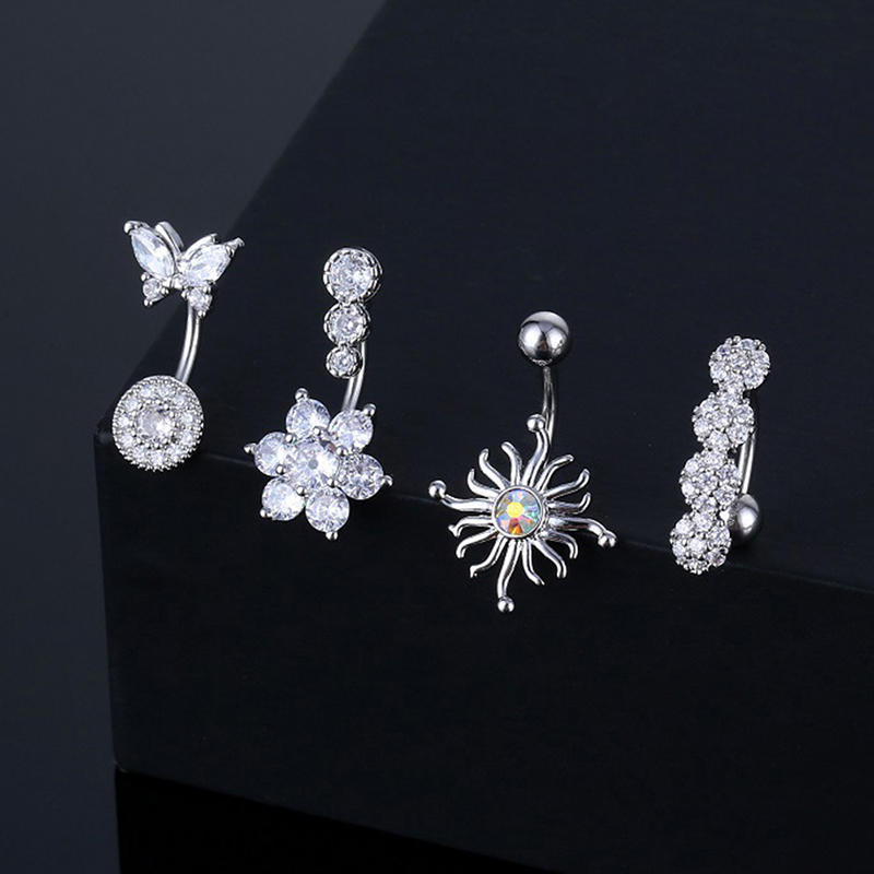 Anillo de cristal para ombligo - Body Jewelry Hoops reseña y precio