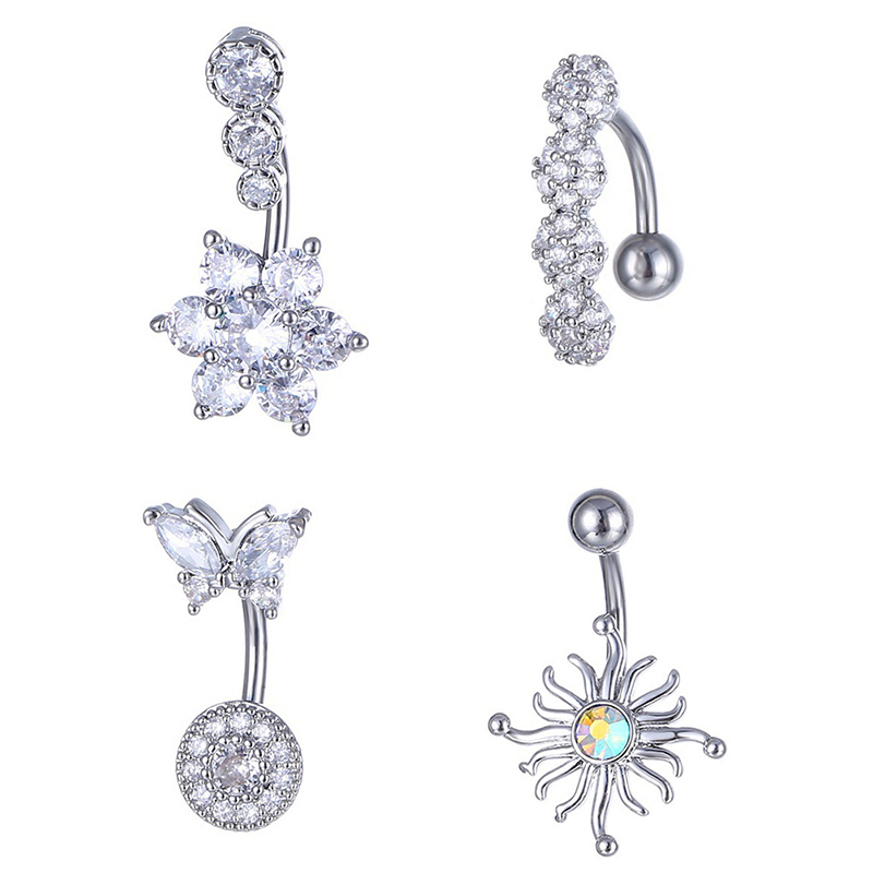 Anillo de cristal para ombligo - Body Jewelry Hoops reseña y precio