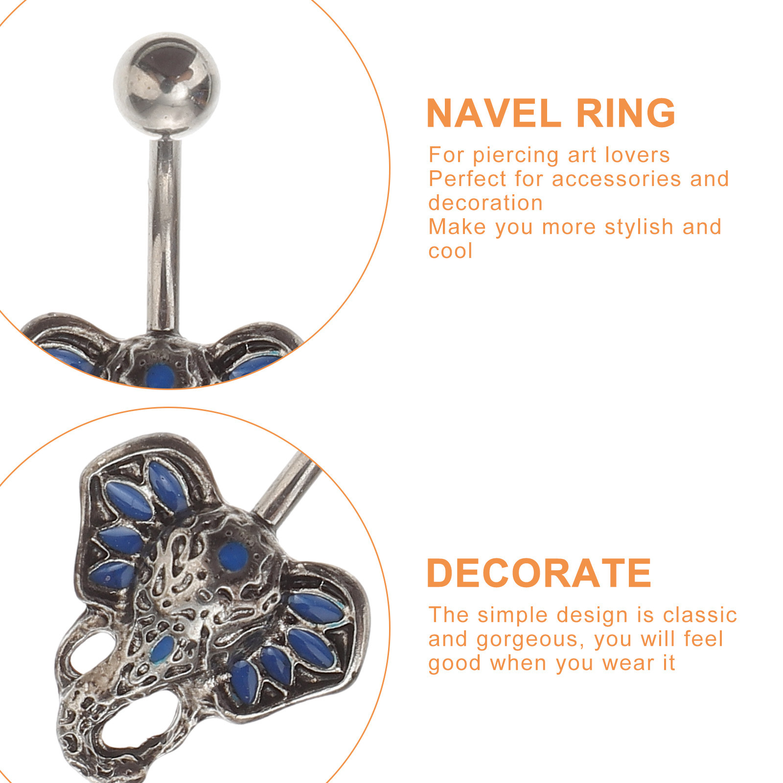 Anillo de Ombligo de Acero Ino - Body Jewelry Ideas reseña y precio