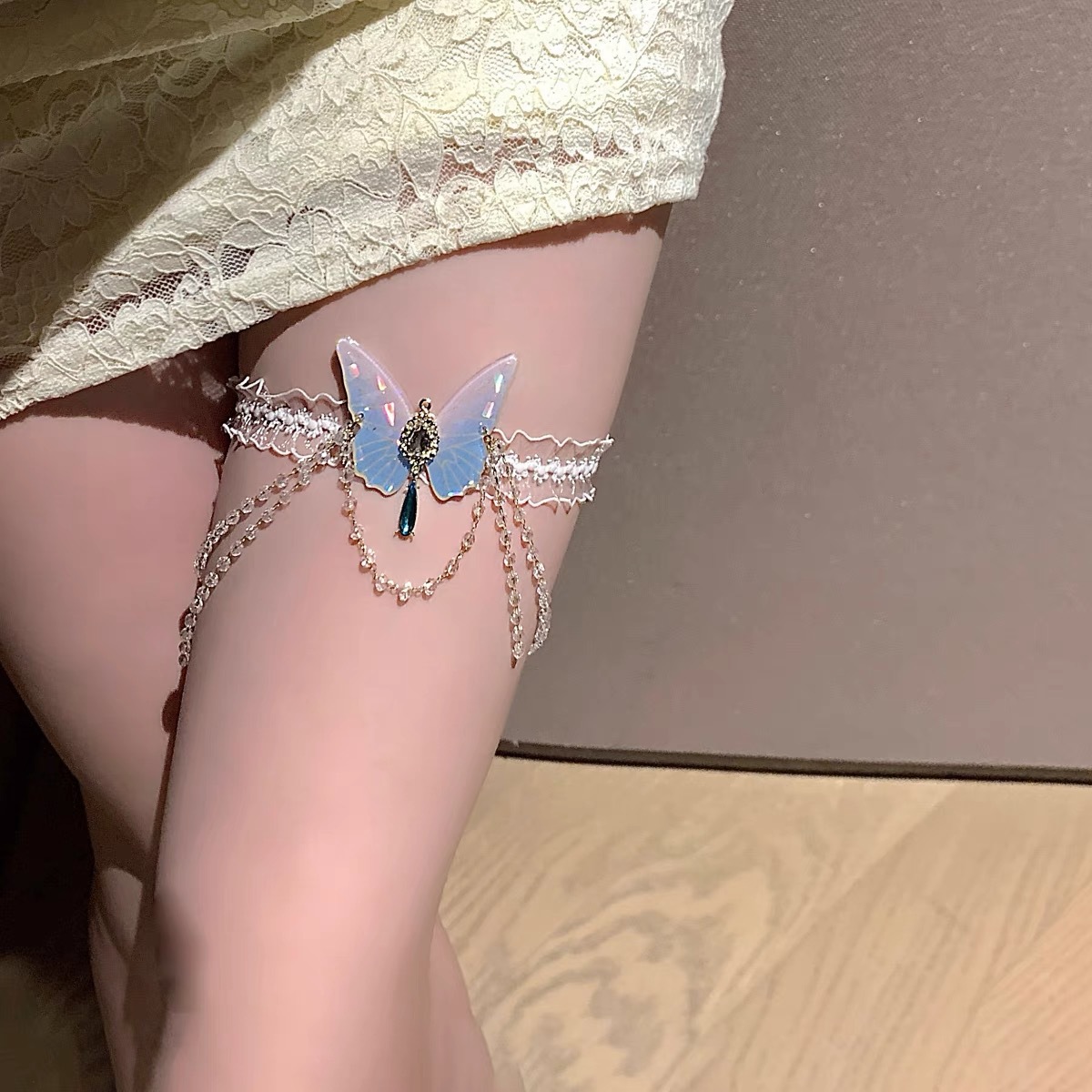 Cadena de pierna de encaje elá - Body Jewellery reseña y precio