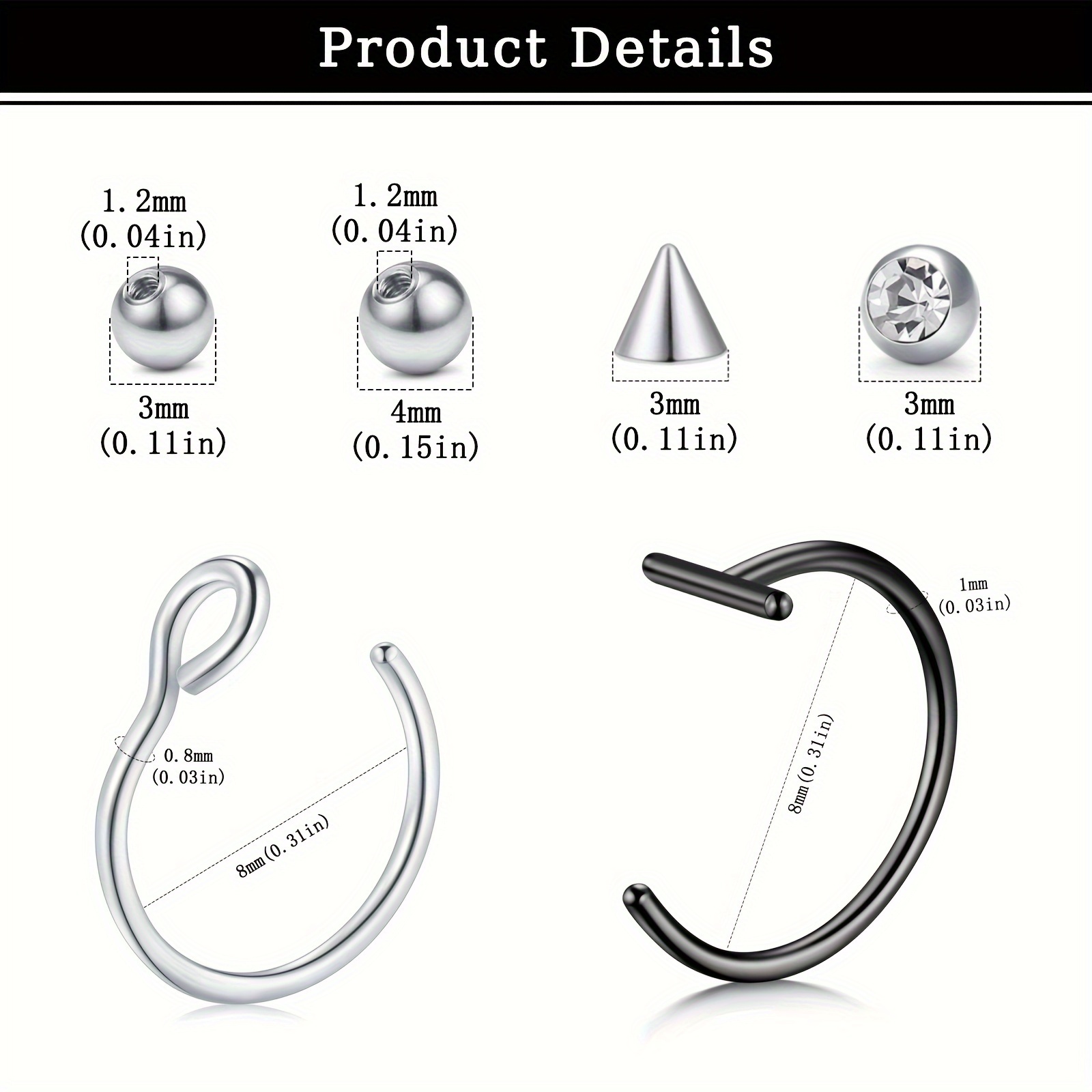 Piercings falsos, aro de labio - Body Jewelry Hoops reseña y precio