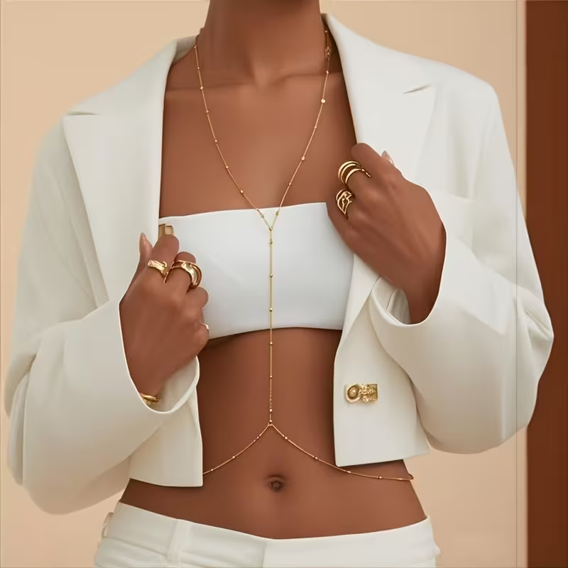 Cadena de Cuerpo Bohemia con C - Body Jewelry Women reseña y precio