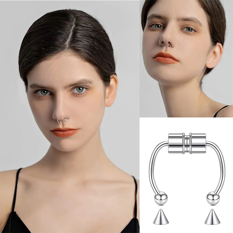 Piercing falso para la nariz,  - Body Jewelry Hoops reseña y precio