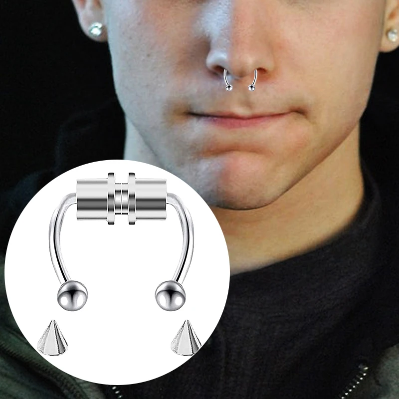 Piercing falso para la nariz,  - Body Jewelry Hoops reseña y precio