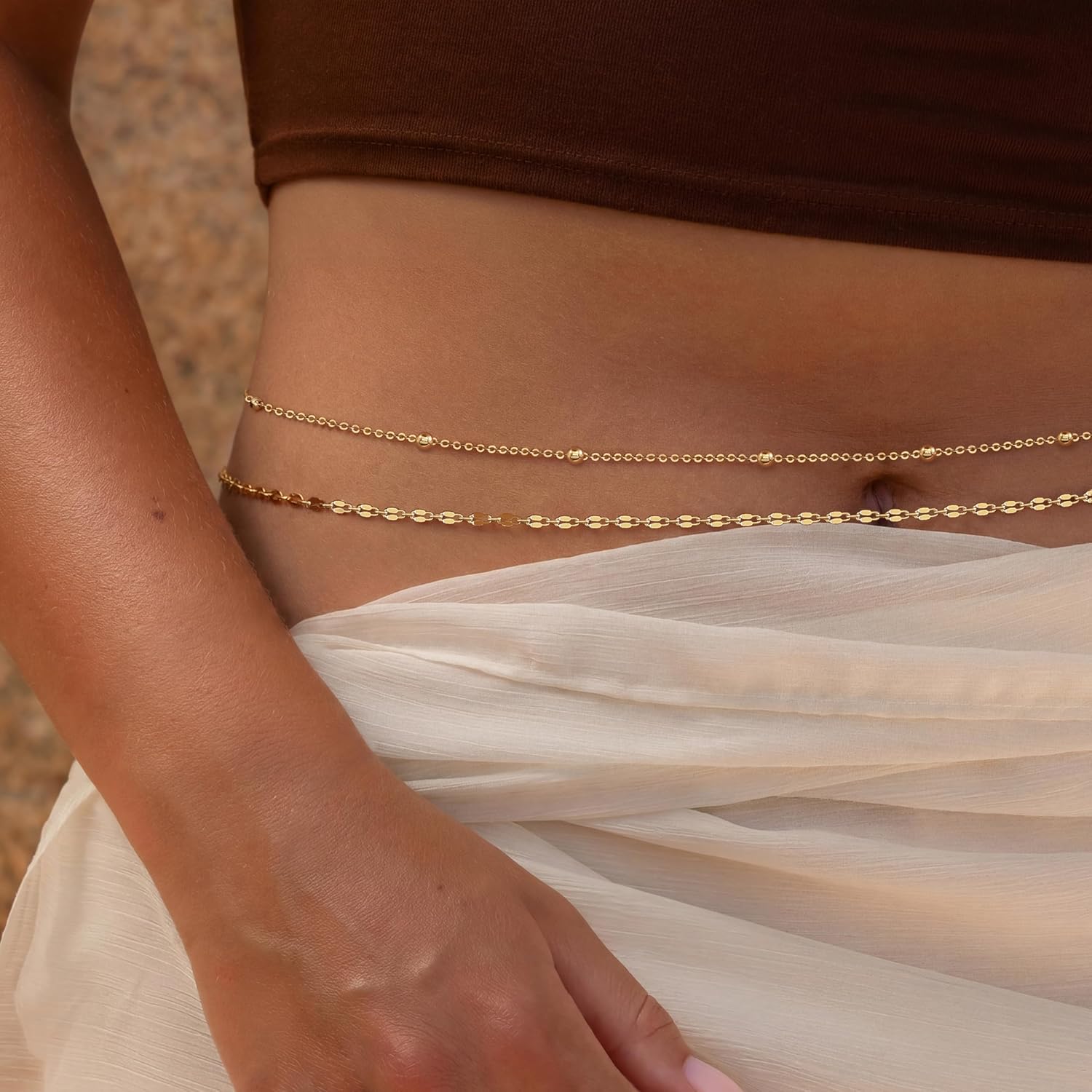 Cadena de cintura chapada en o - Body Jewellery reseña y precio