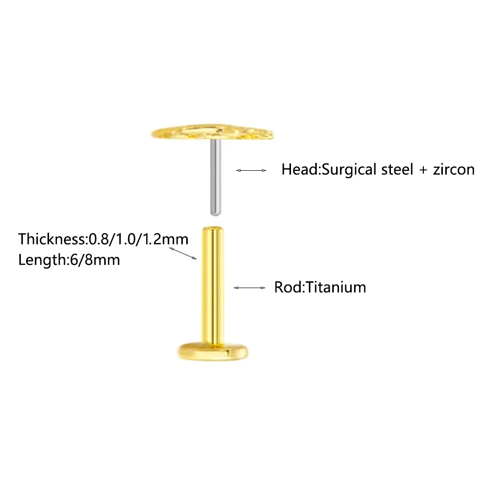 ASTM F136 G23 pendiente de tit - Body Jewelry Labret reseña y precio
